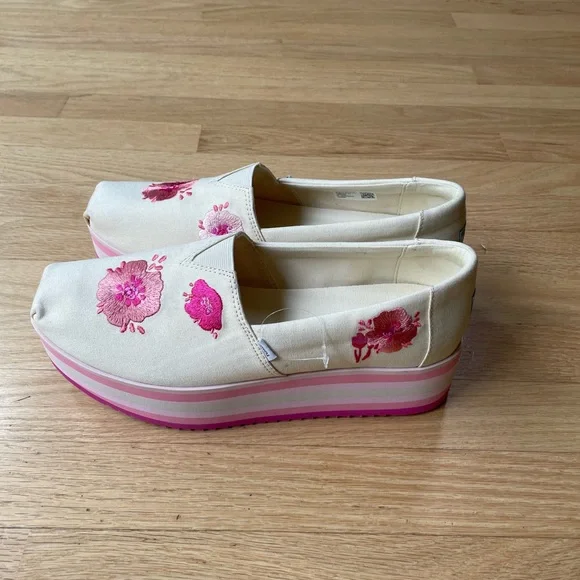 TOM’S Alpargata Platform Slip On Shoes Size 11 in Excellent Condition - Picture 5 of 15